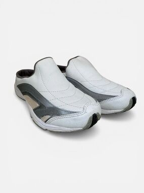 Curves White Leather Exercise Shoes Mules Slides Sneakers